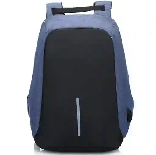 Mochila Antirrobo Impermeable Con Puerto Usb Azul