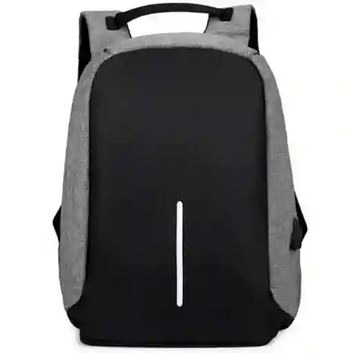 Mochila Antirrobo Impermeable Con Puerto Usb Gris