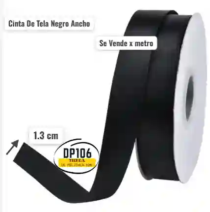 Cinta De Tela Negro Ancho 1.3 Cm X Metro