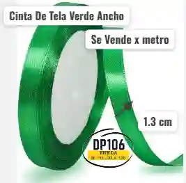 Cinta De Tela Verde Ancho 1.3 Cm X Metro