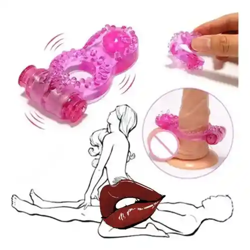Anillo Vibrador Retardante Doble Estimulación Clítoris Y Anal