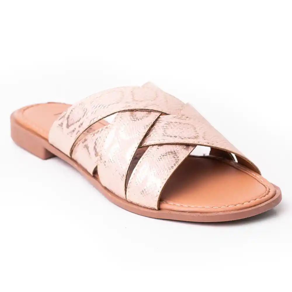 Priceshoes Sandalia Plana Para Dama 692v223ororosa