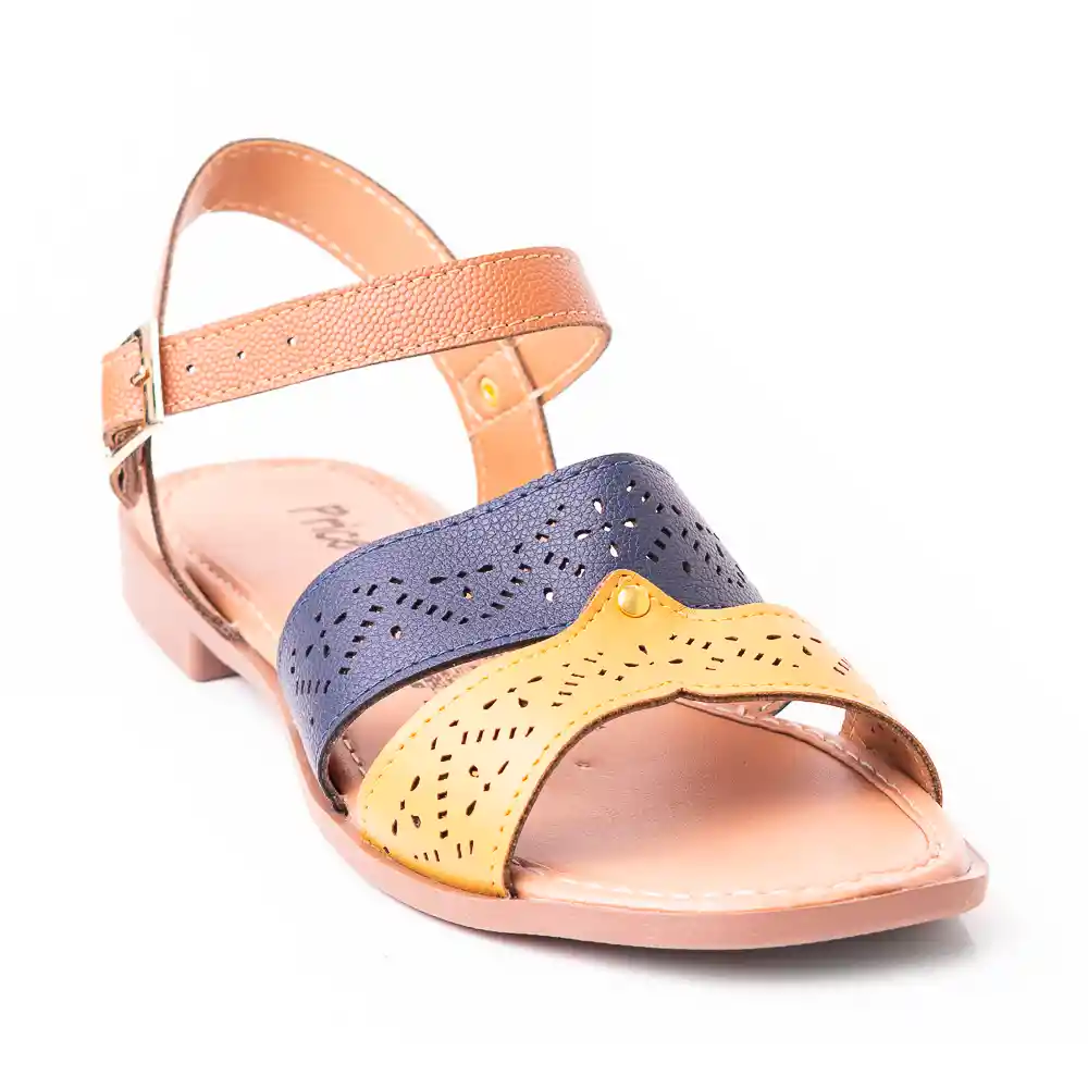 Priceshoes Sandalia Plana Para Dama 692v225azul