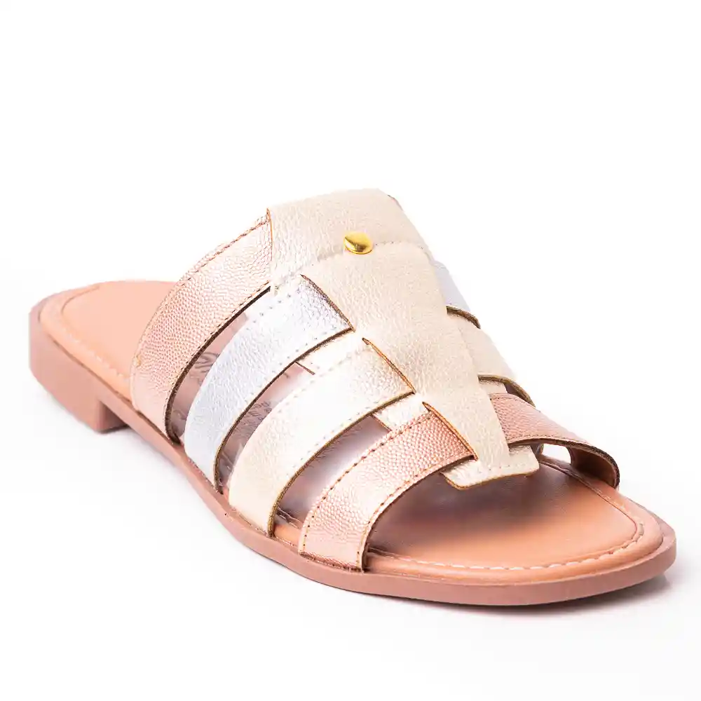 Priceshoes Sandalia Plana Para Dama 692v233ororosa