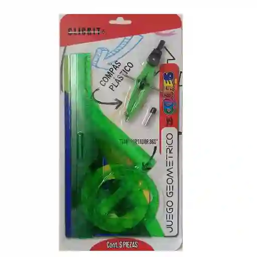 Juego Geometrico + Compas 5 Piezas Clickit
