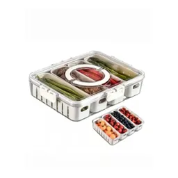 Bandeja De Servir Dividida Con Tapa, 4 Compartimentos