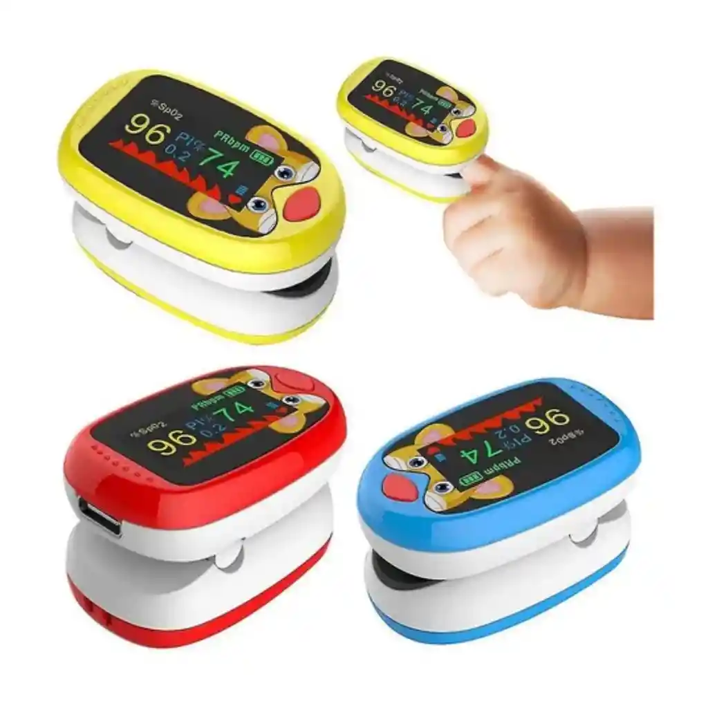 Pulso Oxímetro Pediátrico Recargable Infantil Color Amarillo