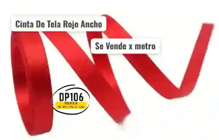 Cinta De Tela Rojo Ancho 1.3 Cm X Metro