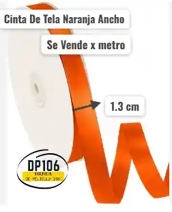 Cinta De Tela Naranja Ancho 1.3 Cm X Metro