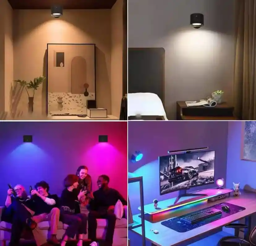 Lámpara De Pared Led Con Bola Magnética Giratoria De 360°