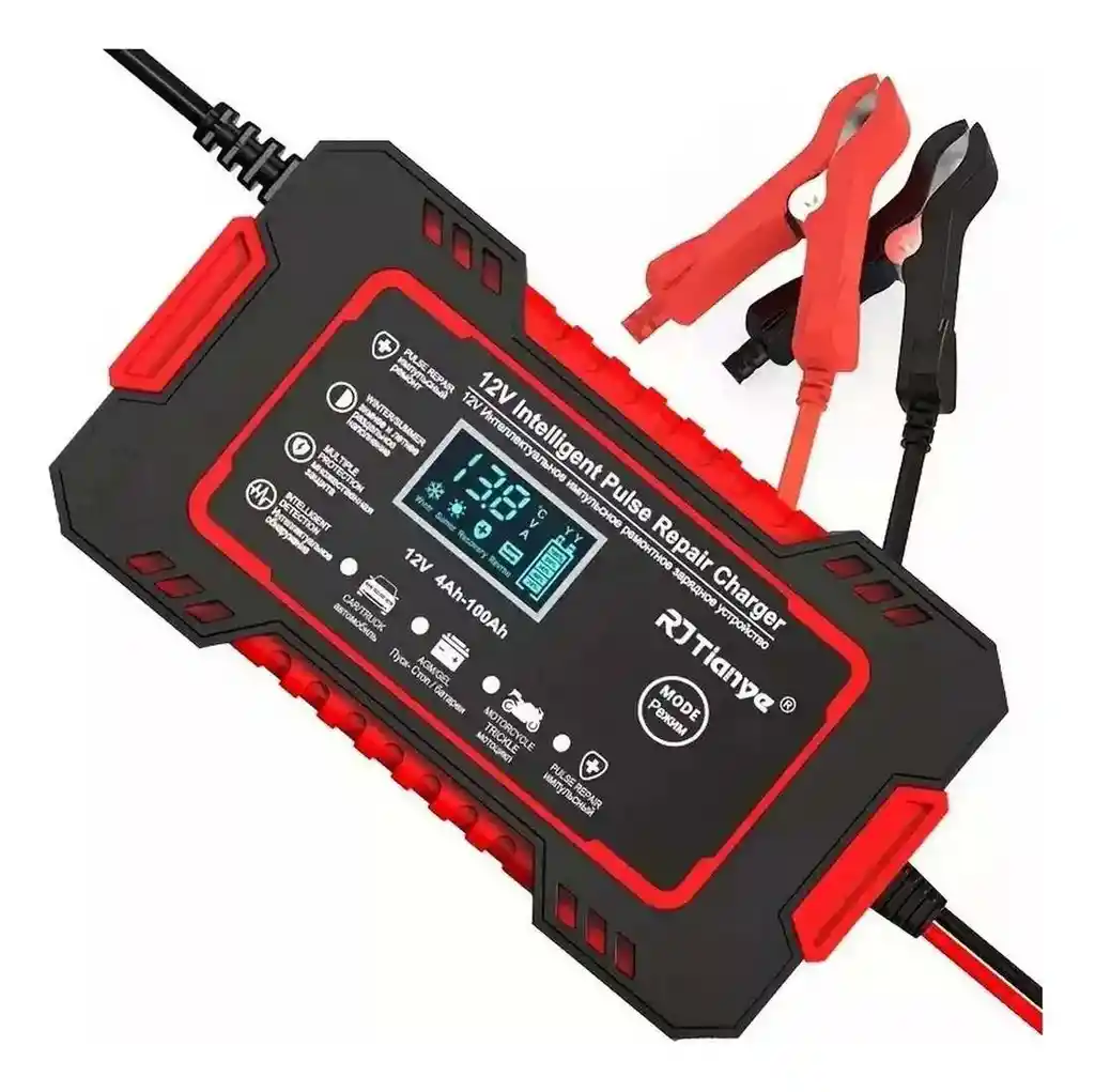 Cargador Bateria Iniciador Carro Moto Pantalla Lcd Corriente