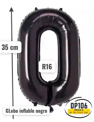 Globo Negro # 0 Tamaño R16