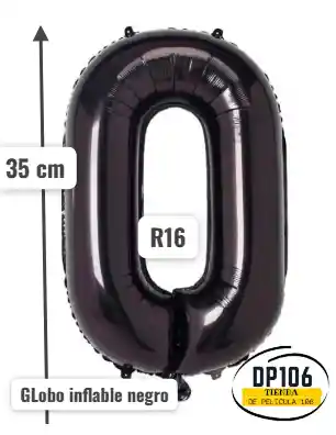Globo Negro # 0 Tamaño R16