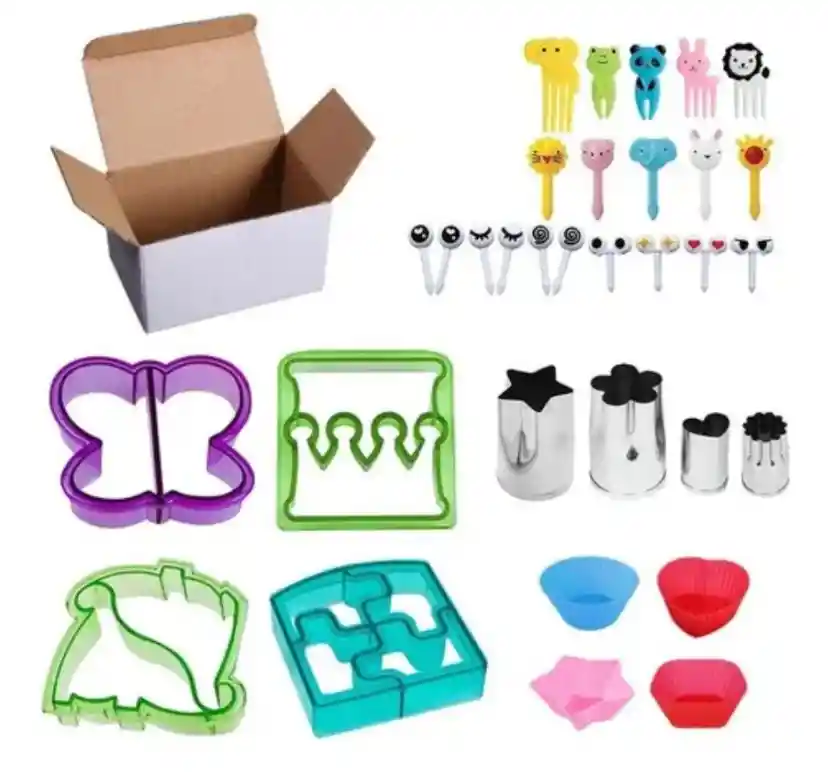 Kit Moldes Cortadores Para Sanwich Y Fruta X 32 Pza