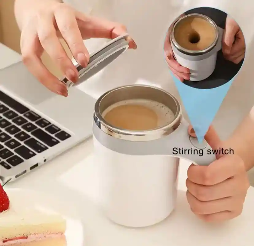 Taza Mug Magnetica Batidora Mezcladora 450ml Recargable