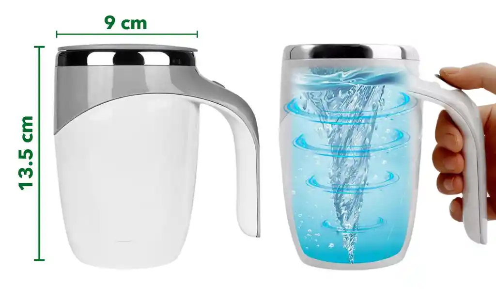 Taza Mug Magnetica Batidora Mezcladora 450ml Recargable