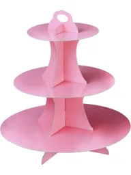 Base Para Cupcakes Cake Pops Torta Galletas Postres 3 Pisos Rosado