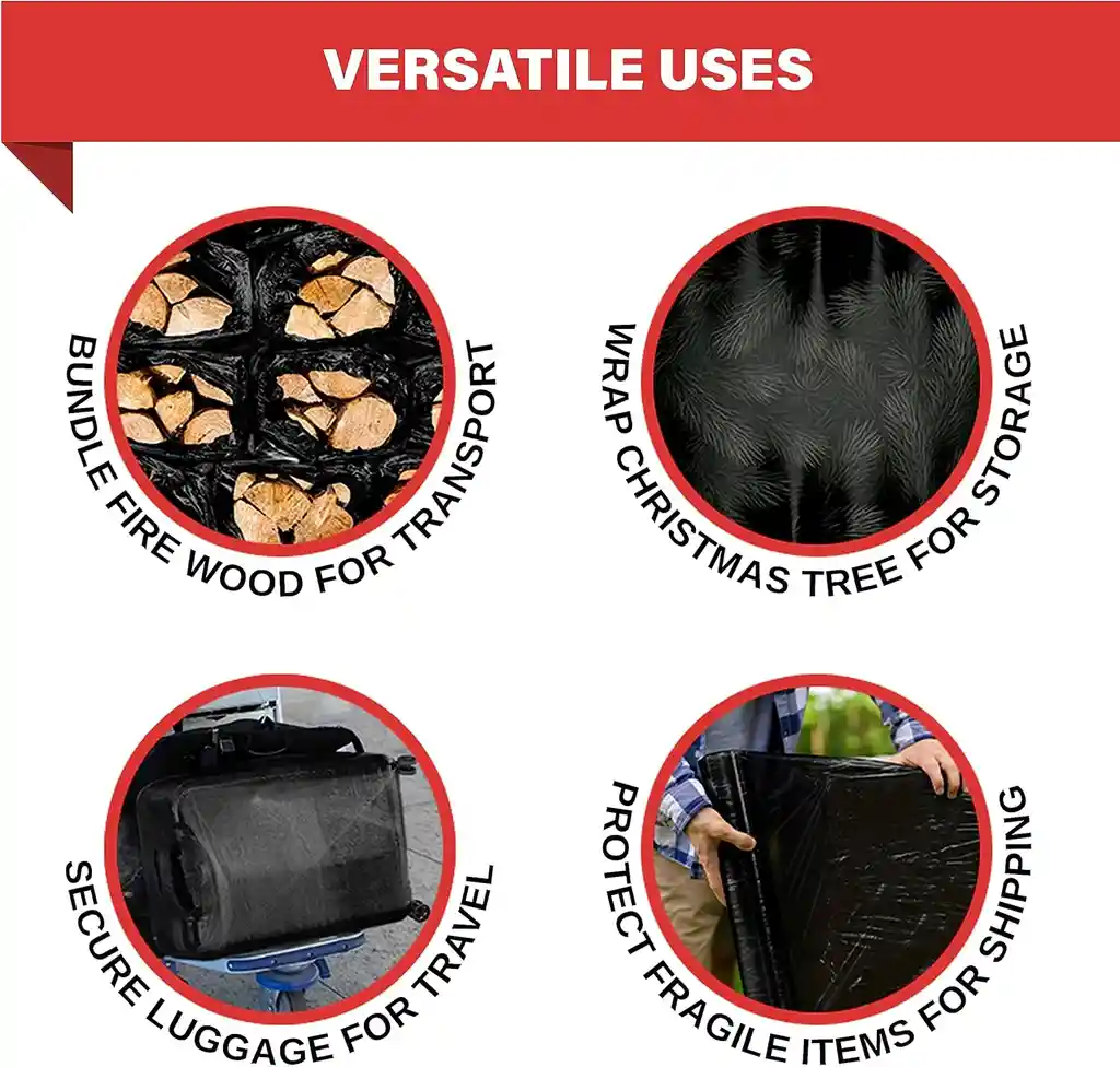 Plastico Para Envolver 300 Metros X 50 Cm Negro Vinipel Industrial Stretch Elástico