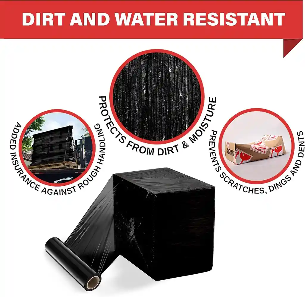 Plastico Para Envolver 300 Metros X 50 Cm Negro Vinipel Industrial Stretch Elástico