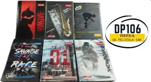 Cuaderno / Agenda Cosido Pasta Dura 5 Materias Diseño Hombre