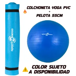 Combo Colchoneta Pvc Para Yoga Y Pelota Para Gymnasia Sportfitness