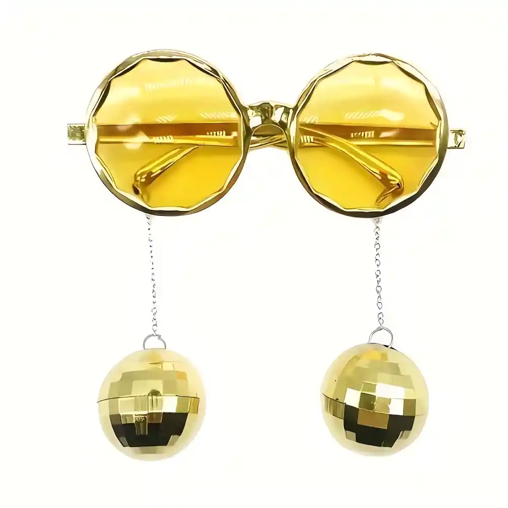 Gafas Doradas Bolas Disco X 1 Und