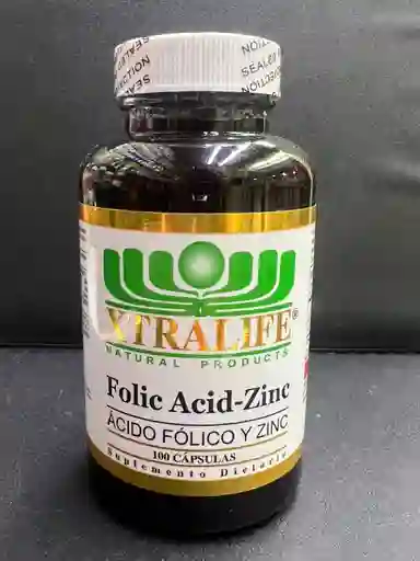 Ácido Fólico Y Zinc 100 Cápsulas