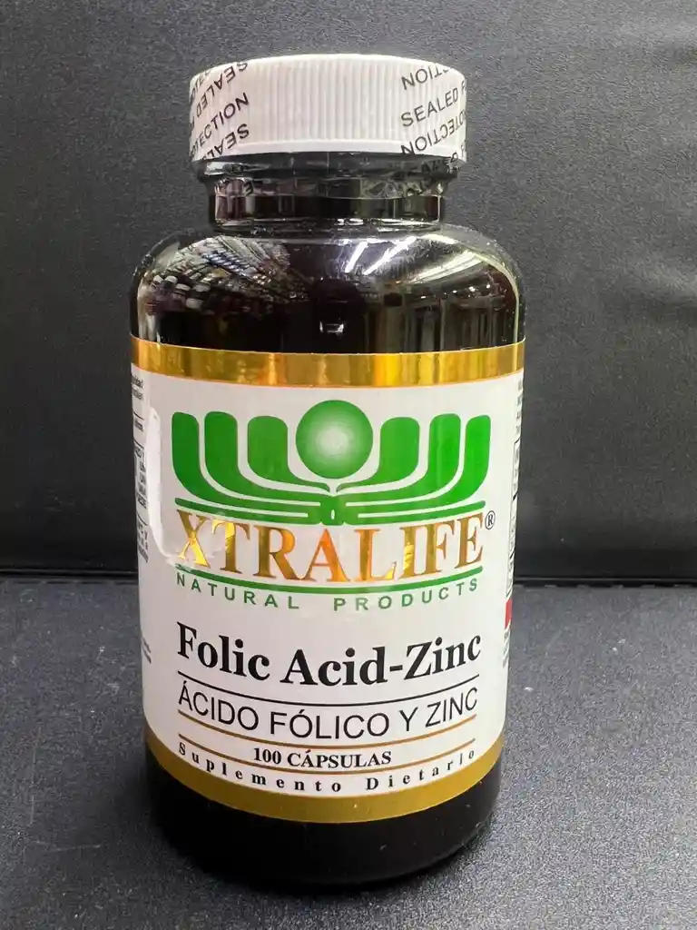 Ácido Fólico Y Zinc 100 Cápsulas