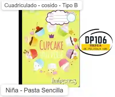 Cuaderno Cuadriculado Tipo B Diseño Niña X 1 Und