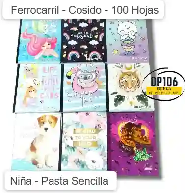 Cuaderno Ferrocarril Cosido Niña 100 Hojas