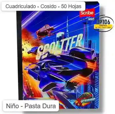 Cuaderno Cuadriculado Cosido Niño 50 Hojas Pasta Dura