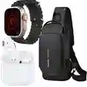 Combo Bolso Antirrobo Mini Negro + Audifono Pro 4 + T800 Ultra
