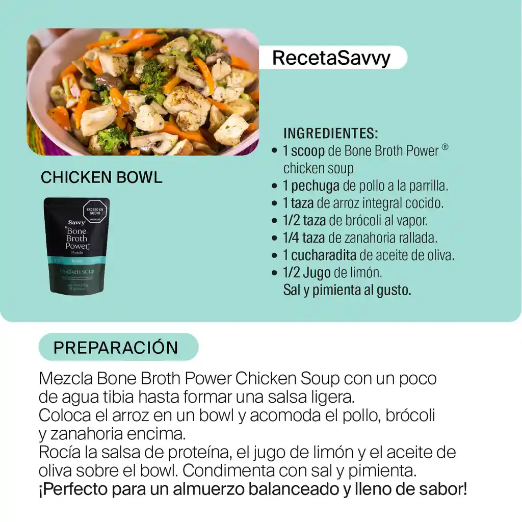Savvy Proteína | Bone Broth Power® Chicken Soup 375g