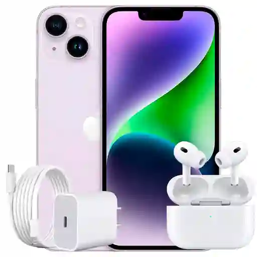 Iphone 14 128 Gb Reacondicionado Color Purple Mas Audifonos Y Cargador