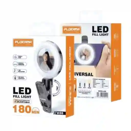 Plokama U20 Led Mini Mirror Clip Selfie Ring Light - Otc.lk