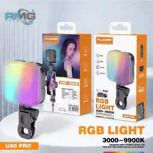 Plokama U80 Pro Portable Rgb Led Light – Mini Photography Lamp R18 Video Light For Mobile