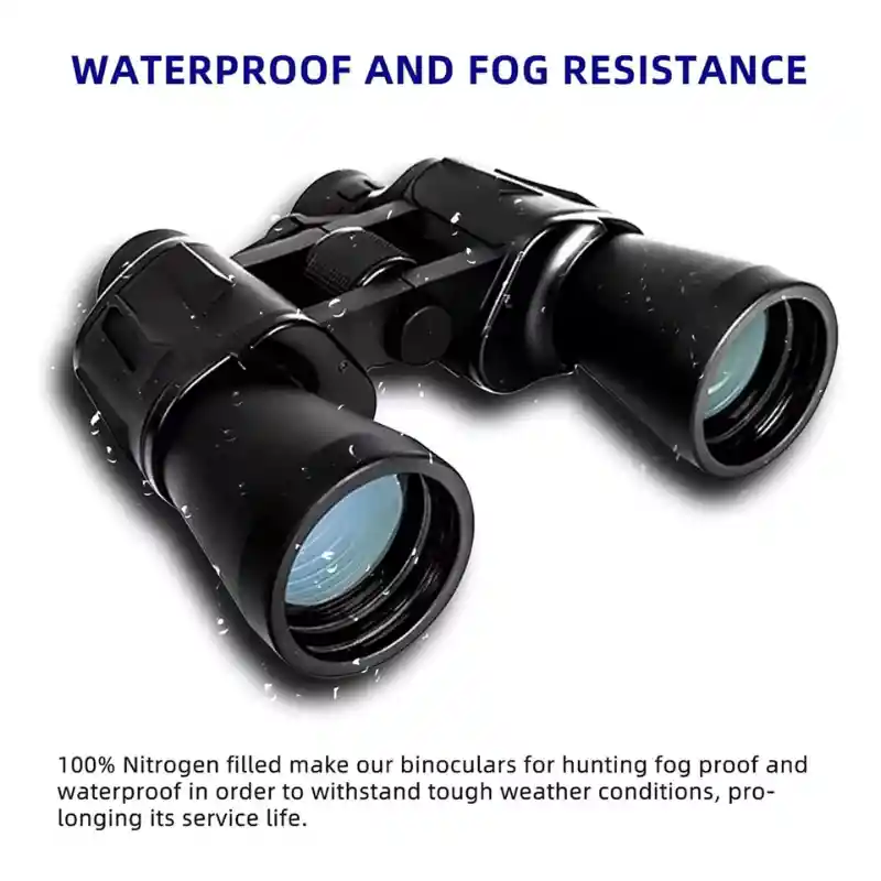 Binoculares Potentes 20x50 Impermeable Excelente Alcance Color Negro