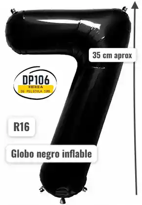 Globo Negro # 7 Tamaño R16