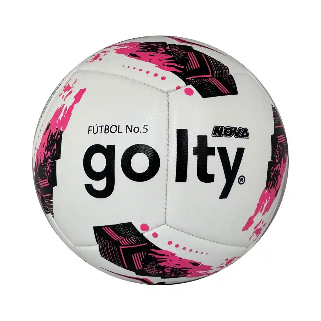 Balón De Fútbol #5 Golty Nova, Cosido A Maquina/rosado
