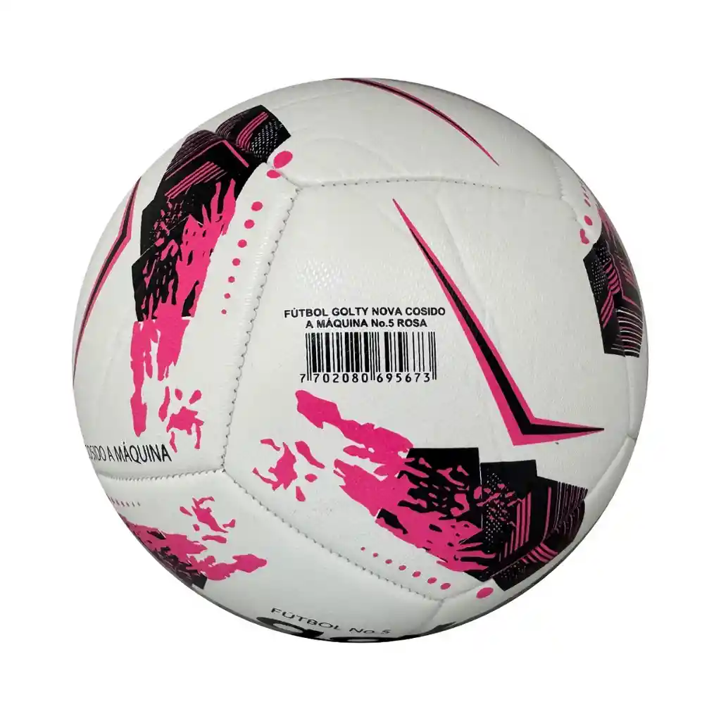 Balón De Fútbol #5 Golty Nova, Cosido A Maquina/rosado