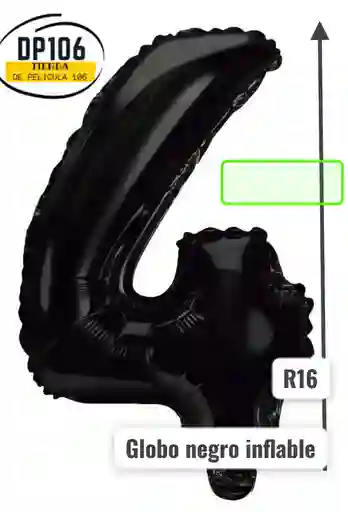 Globo Negro # 4 Tamaño R16