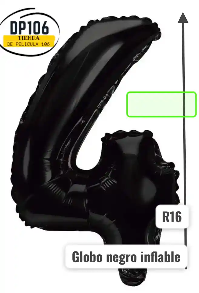Globo Negro # 4 Tamaño R16