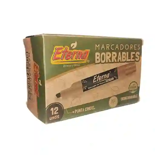 Marcador Negro Borrable Eterna Caja X 12