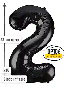 Globo Negro # 2 Tamaño R16