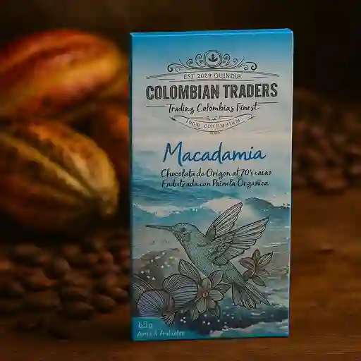 Chocolatina Artesanal 70% Con Macadamia