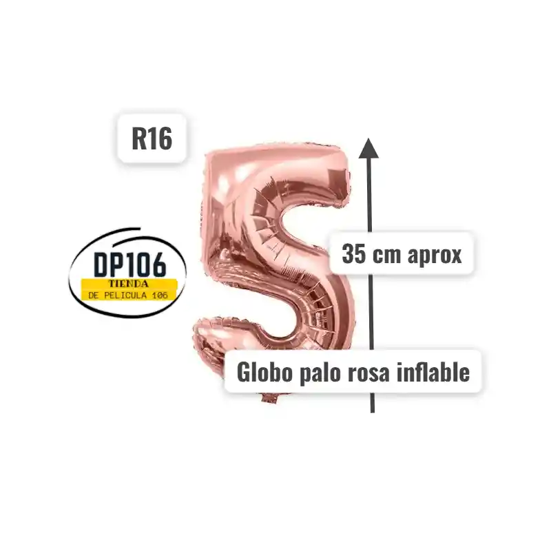 Globo De Numero Palorosa # 5 Tamaño R16