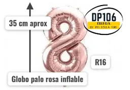 Globo De Numero Palorosa # 8 Tamaño R16