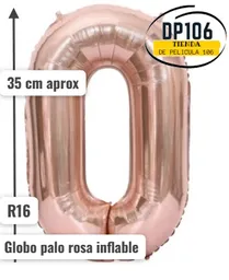 Globo De Numero Palorosa # 0 Tamaño R16