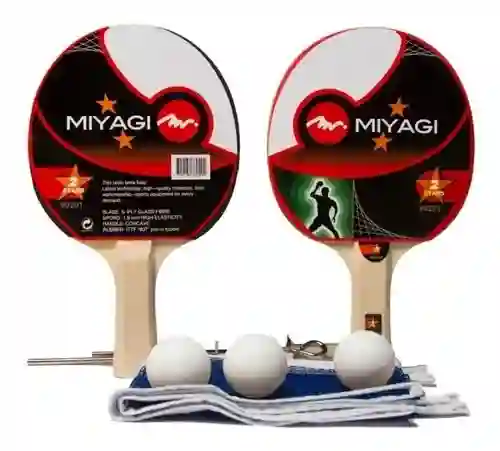 Set 2 Raqueta,paral, Ping Pong -tenis De Mesa Miyagi