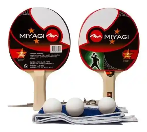 Set 2 Raqueta,paral, Ping Pong -tenis De Mesa Miyagi